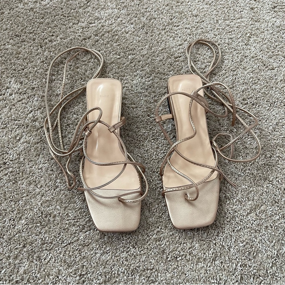 Strappy tie up sandals